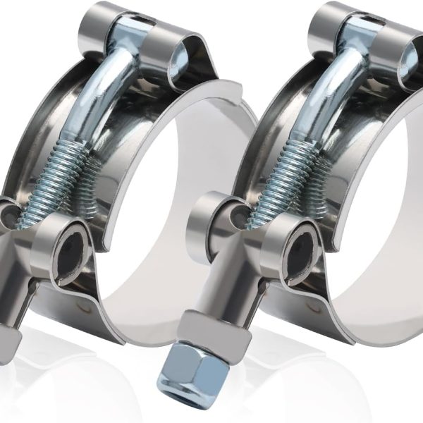 2PCS 1.25" (1 1/4) T-Bolt Stainless Steel Hose Clamp with 36-44mm Working Range for 1.25" ID Hose Clamps (1.25" Clamp Range 1.4"-1.7" (36-44mm))